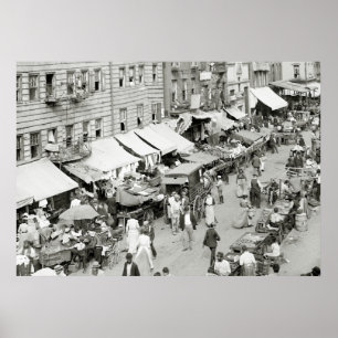 Póster Mercado judaico, NYC, 1890s