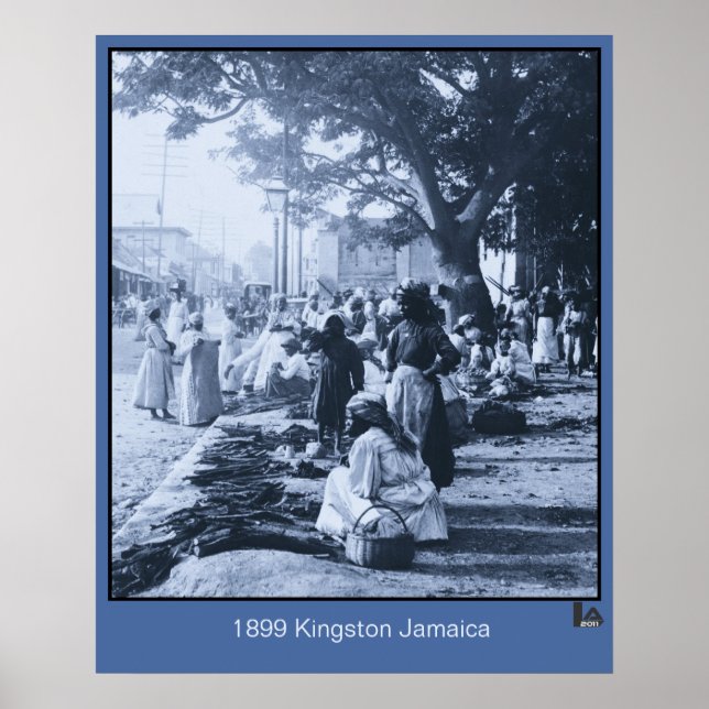 Póster Mercado Kingston Jamaica 1899 (Frente)