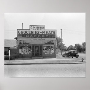 Poster Mercearia, 1938. Foto do vintage