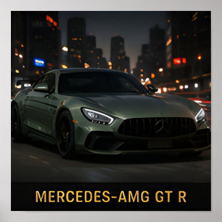 Poster Mercedes AMG GT R Carro Esportivo Alemão Moderno 