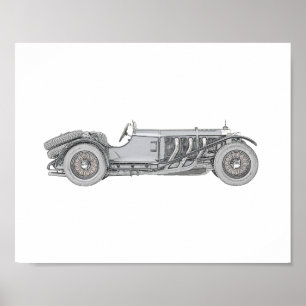Póster Mercedes-Benz 1928 SSK