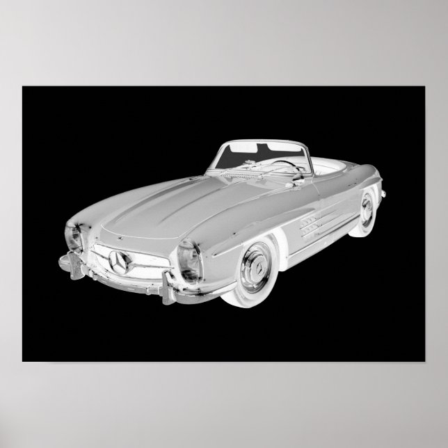 Poster Mercedes Benz 300 SL Carro Convertível (Frente)