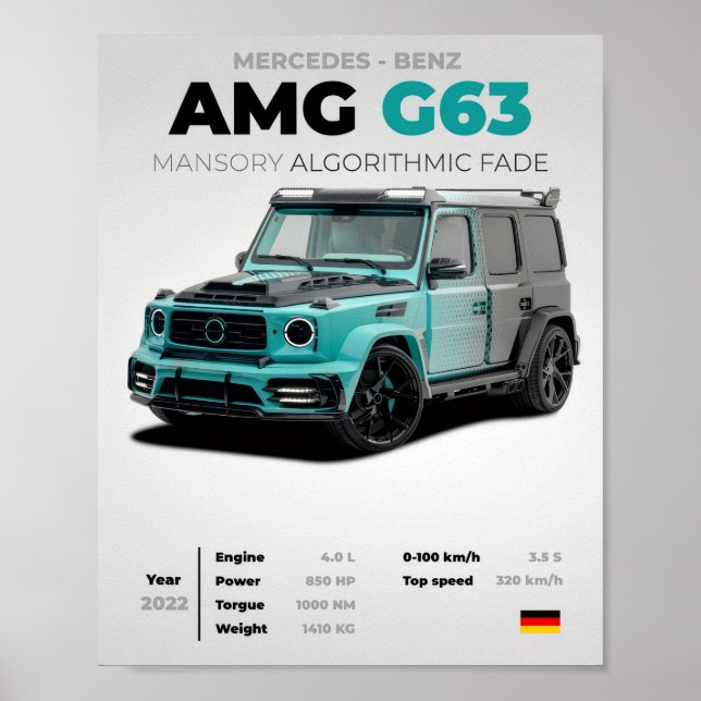 Poster Mercedes-Benz AMG G63 MANSORY Algorithmic Fade Ext (Frente)