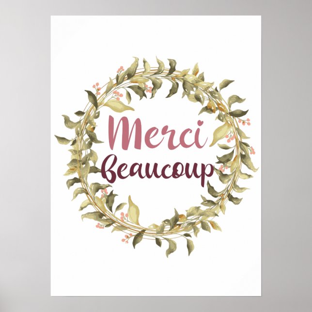 Poster Merci Beaucoup Obrigado Francês (Frente)