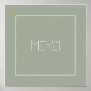 Póster MERCI - Obrigado - Francês