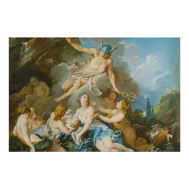 Póster Mercúrio confiando a criança Baccus às Ninfas