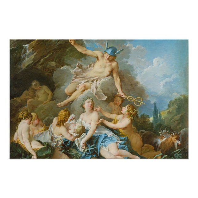 Póster Mercúrio confiando a criança Baccus às Ninfas (Frente)