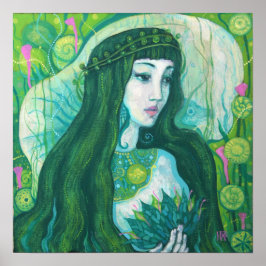 Poster Mereia Verde Fantasia Surreal Arte Submarina