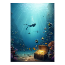 Mergulhador encontra um tesouro 