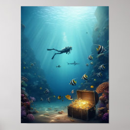 Poster Mergulhador encontra um tesouro