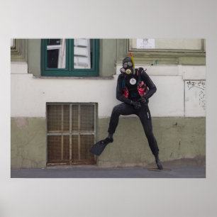 Póster Mergulhador Seco Scuba