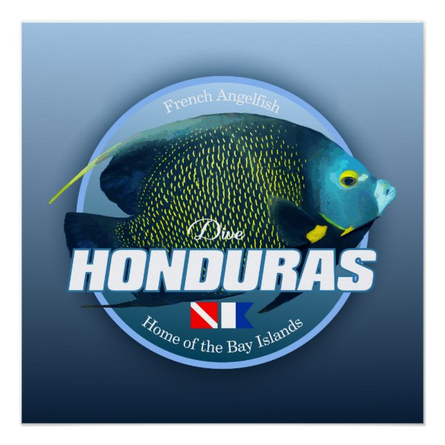 Póster Mergulhe Honduras (DD2) (Frente)