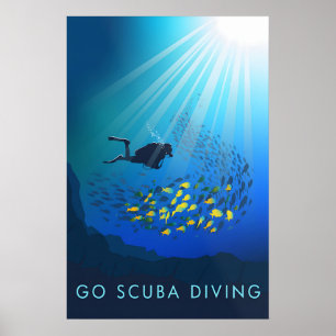 Poster Mergulho Autônomo Cartaz de Viagens
