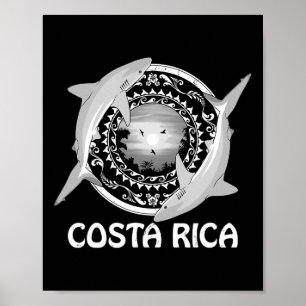 Poster Mergulho com Tubarão do Recife do Caribe Costa Ric