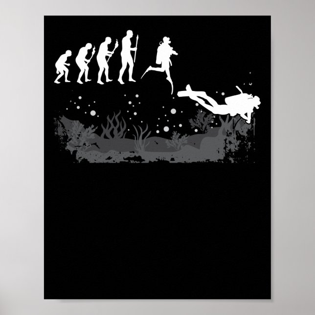 Poster Mergulho Diver Evolution Scuba Diver (Frente)