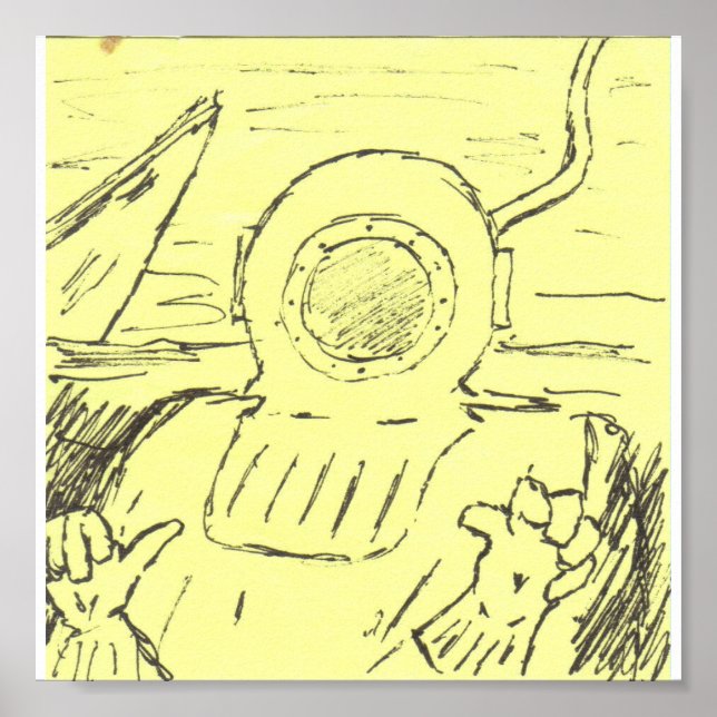 Póster Mergulho no Mar Profundo (Frente)