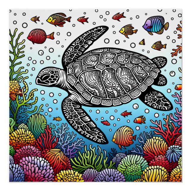 Póster Mergulho no Mar Profundo (Frente)