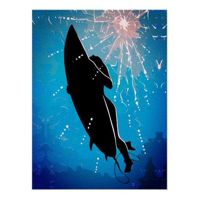 Póster Mergulho Profundo – Jornada Subaquática do Surfist (Frente)