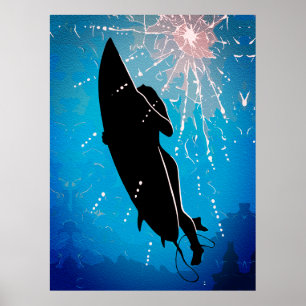 Poster Mergulho Profundo – Jornada Subaquática do Surfist