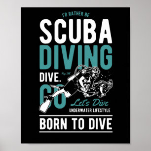 Poster Mergulho Scuba Merge Nascer Submarino