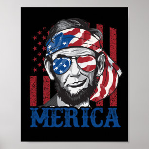 Poster Merica Abraham Lincoln 4 De Julho Shirt Men Americ