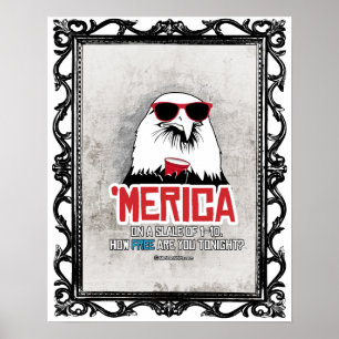 Póster Merica - como livre está você hoje à noite