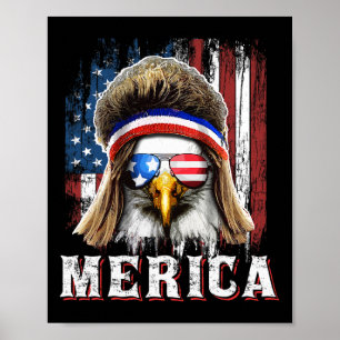 Poster Merica Eagle Mullet 4º De Julho - Estrela Da Bande