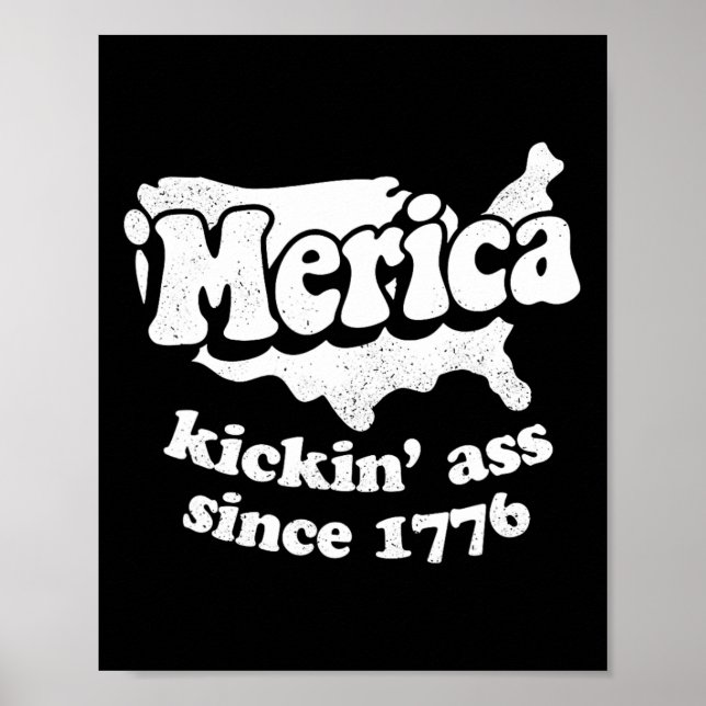 Poster Merica Kickin desde 1776 (Frente)