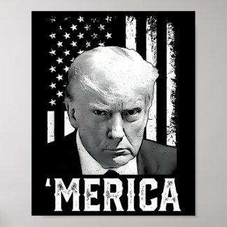 Poster Merica Trump Feliz 4 de Julho Trump Bandeira Ameri