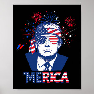 Poster Merica Trump Happy 4 De Julho Bandeira Americana T