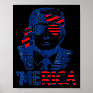 Poster Merica Trump Happy 4 De Julho Bandeira Americana T