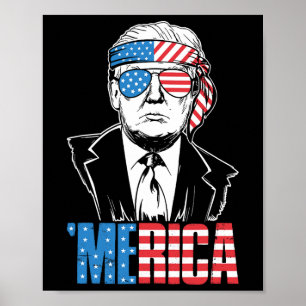 Poster Merica Trump Happy 4 De Julho Bandeira Americana T