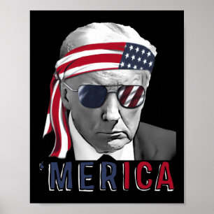 Poster Merica Trump Happy 4 De Julho Bandeira Americana T