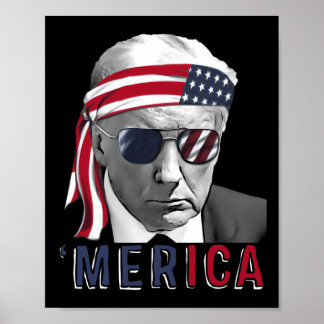 Poster Merica Trump Happy 4 De Julho Bandeira Americana T