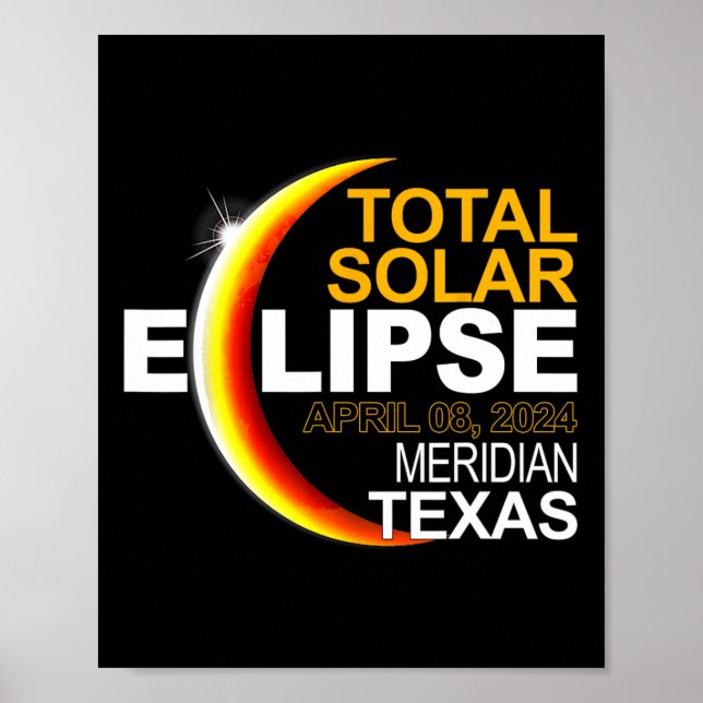 Poster Meridian 2024 Eclipse Solar 2024 040824 Eclipse (Frente)