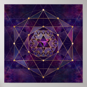 Poster Merkabah em flor da vida - Geometria Sagrada