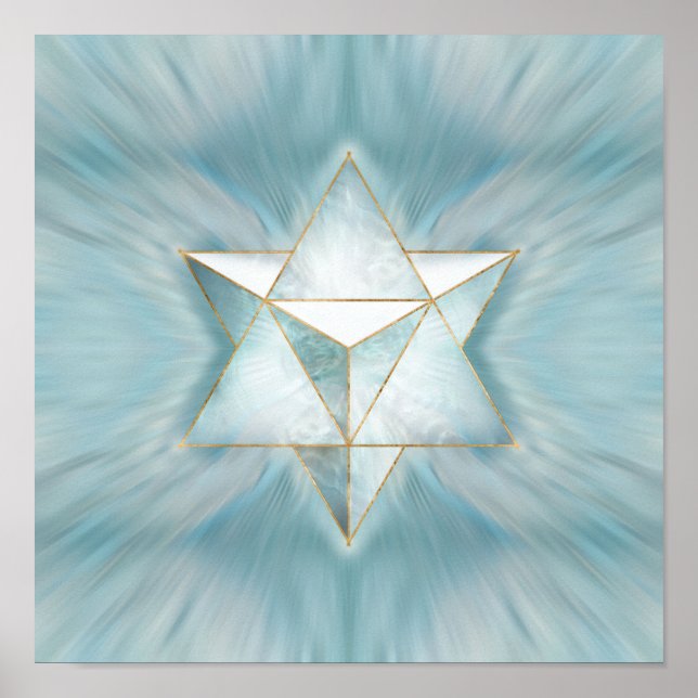 Poster Merkabah - Mármore claro (Frente)
