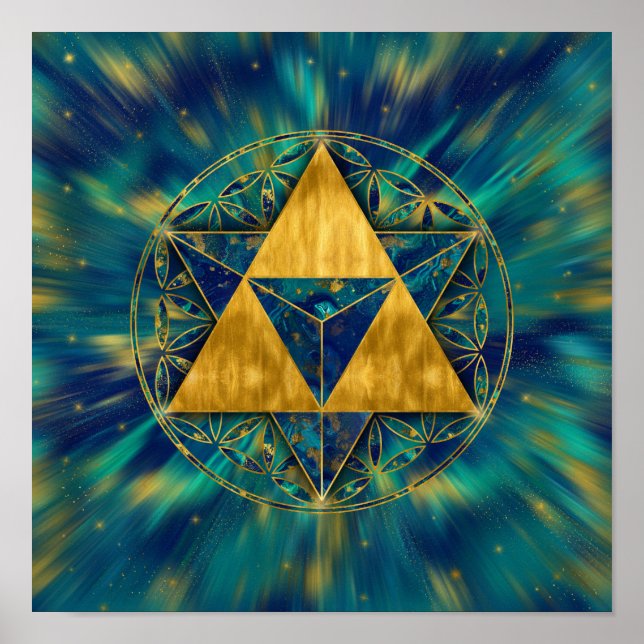 Poster Merkabah na Flor da Vida (Frente)