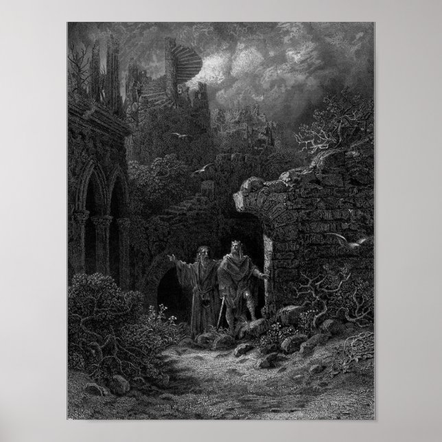 Poster Merlin aconselhando o Rei Arthur (Frente)