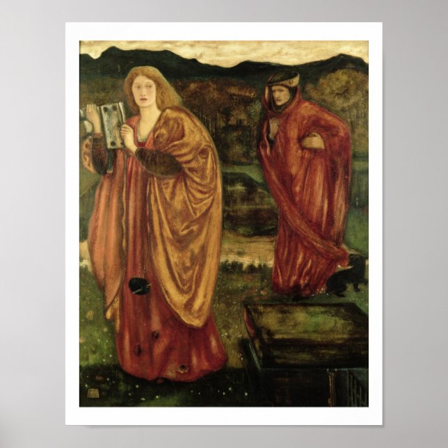 Poster Merlin e Nimue, de Morte d'Arthur, 1861 (Frente)