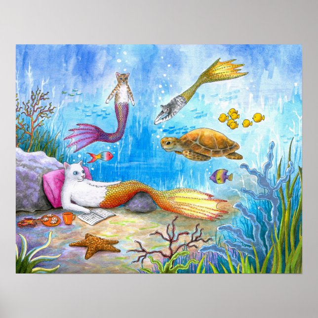 Póster Mermaid Cat 31 (Frente)
