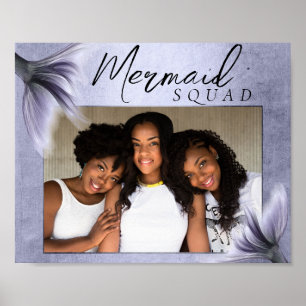 Poster Mermaid Crew Foto de amigos quic roxos de Lavand
