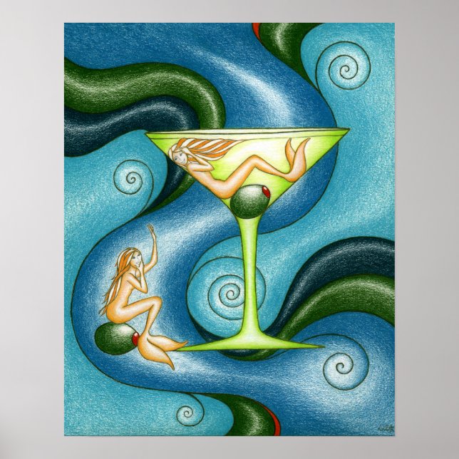 Póster Mermaid Martini (Frente)