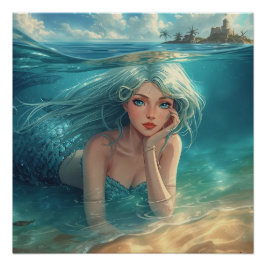 Póster Mermaid of the Island Horizon
