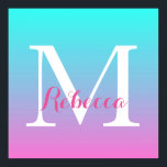 Póster Mermaid rosa giro-ombre rosa Fuchsia turquoise<br><div class="desc">Acessórios de moda da Fuchsia turquoise,  cor rosa-rosa,  giro-ombre. Acessórios para casa,  cor-de-rosa e turquesa ombre.</div>