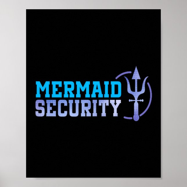 Poster Mermaid Security Halloween Costume Dad Men Boy  (Frente)