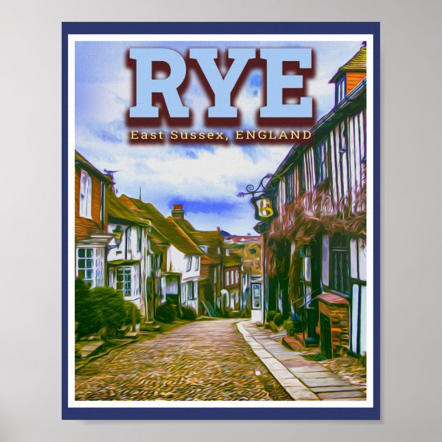 POSTER MERMAID STREET - RYE - LESTE SUSSEX ENGLAND UK (Frente)