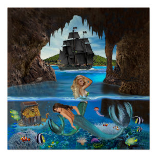 PÓSTER MERMAIDS DA CAVE PIRATA