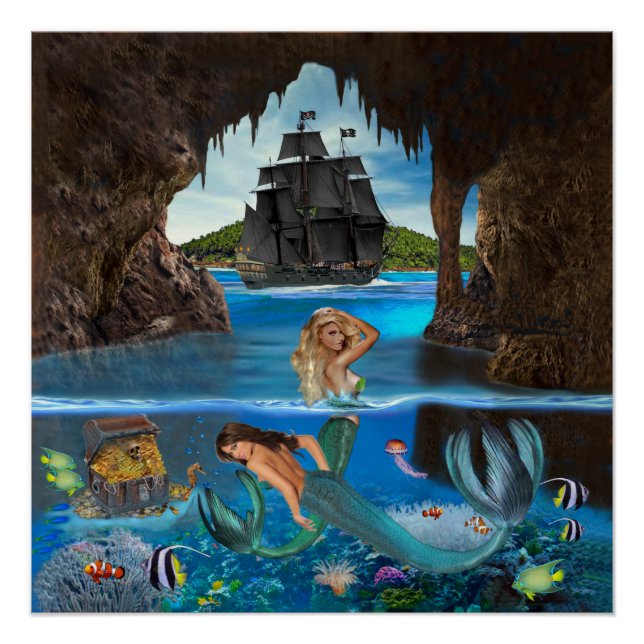 PÓSTER MERMAIDS DA CAVE PIRATA (Frente)