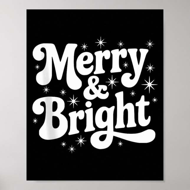 Poster Merry &amp; Bright Retro Christmas Groovy Holiday  (Frente)